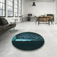 thumbnail image 4 of Ahgly Company Machine Washable Indoor Square Transitional Dark Cyan Green Area Rugs, 4' Square, 4 of 7