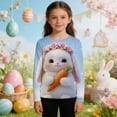 thumbnail image 2 of Jamsmile Toddlers Girls T-Shirts Easter Day Bunny Print Long Sleeve Tee Shirts Soft Casual Cute Animal Print Child Girls Tshirts, 2 of 4