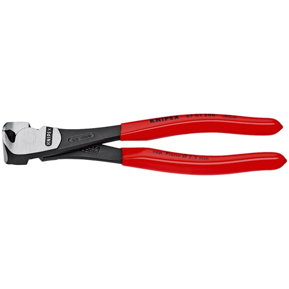 KNIPEX 67 01 160 SB Pinzas de corte frontal extra fuerte recubierto de plástico acabado pavonado 160 mm