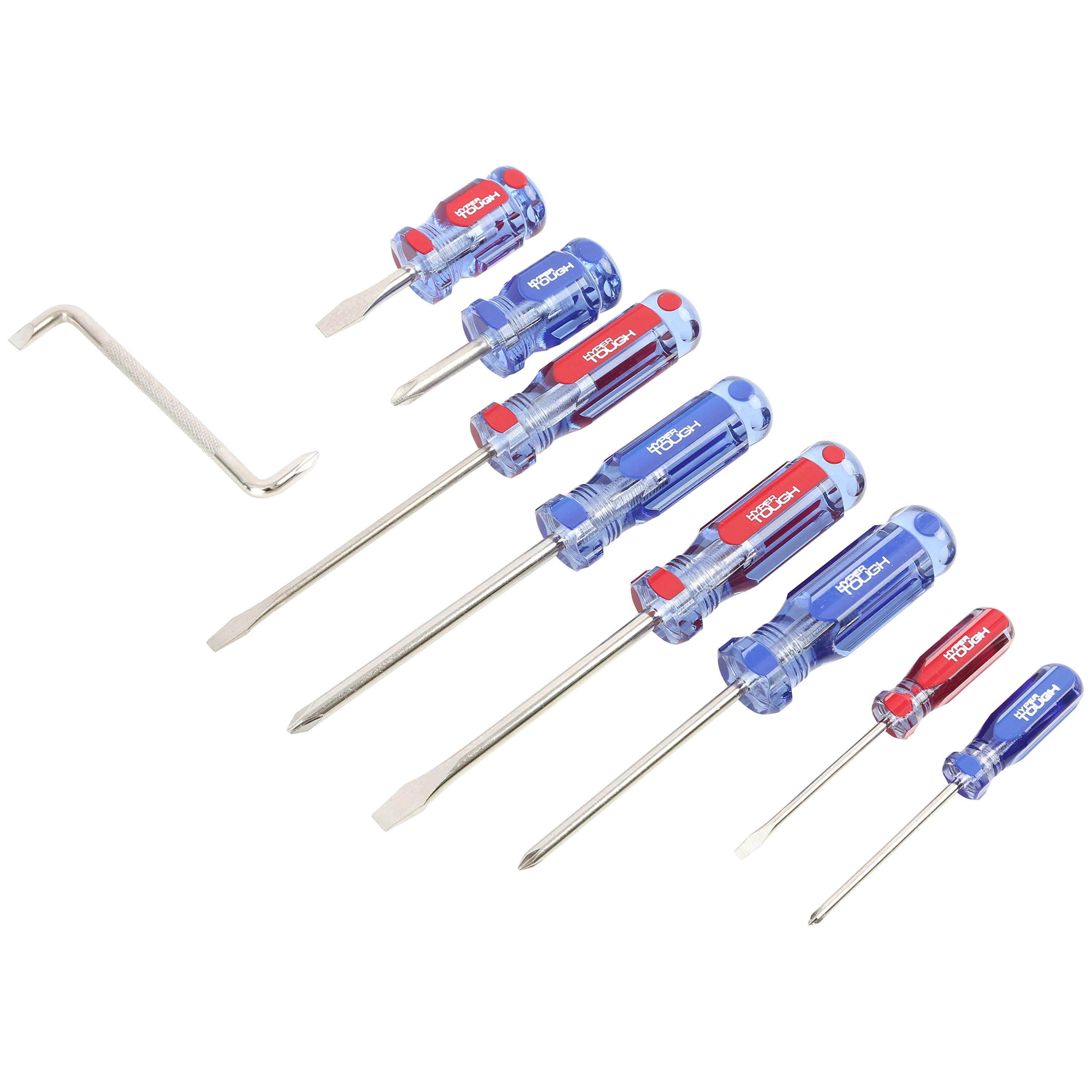 Hyper Tough 9Piece Acetate Handle Screwdriver Set