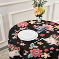 thumbnail image 6 of Coolnut Flower Hedgehog Round Tablecloth, Washable Oil Proof Table Cover for Kitchen Holiday Party Wedding Picnic Decoration, 6 of 7