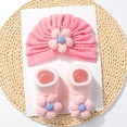 thumbnail image 4 of Daznico Baby Wheat Print Hat and Socks Set 2 Piece Floral Cute Adorable Sock Gift Set, 4 of 4