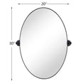 thumbnail image 2 of TEHOME Aura Black Oval Bathroom Mirror, 20x30 inches, Stainless Steel framed, Pivoting, 2 of 7