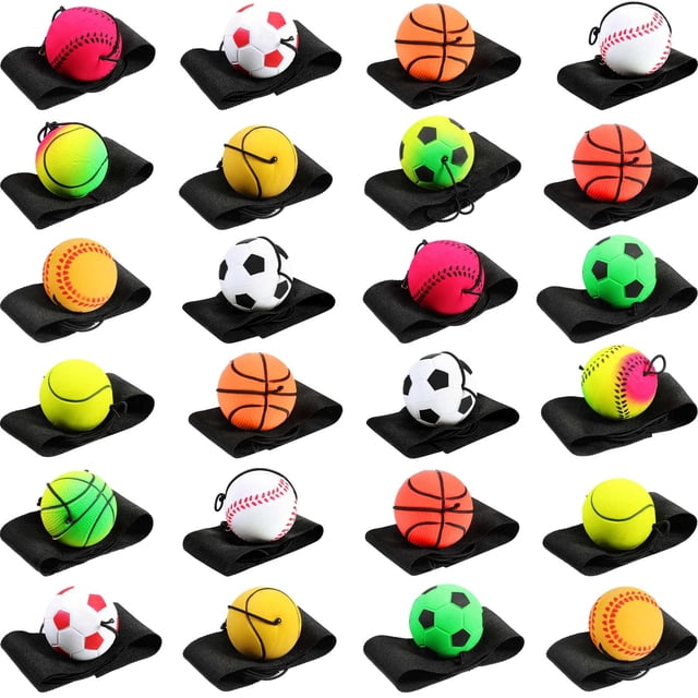 Pelota deportiva Skylety Rubber Return Ball, 24 piezas