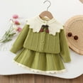 thumbnail image 2 of Zshosam Newborn Baby Girl Fall Outfits Cute Clothes for Girls Fall Winter Kids Outfits Sweater Plaid Skirt Tween Girls Clothing Dresses Set Size 4T 5T,(Green 4-5 Years), 2 of 4