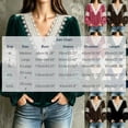 thumbnail image 4 of Lutiedan Velvet Tops for Women Lace V Neck Puff Long Sleeve Shirts Dressy Casual Fall Winter Velour Blouses S-XXL, 4 of 8