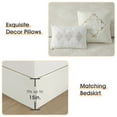 thumbnail image 5 of Lanco Cotton & Polyester California King Size Comforter Set, 6 Piece, White Jacquard Bedding Set, Matching Bedskirt, Pillows & Shams, Ultra- Soft, 5 of 7