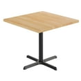 thumbnail image 2 of Flash Furniture 36" Square Solid Wood Commercial Indoor Tabletop in Natural with 30" x 30" Dining Height Rust-Resistant Black Cast Iron X-Base, 2 of 10