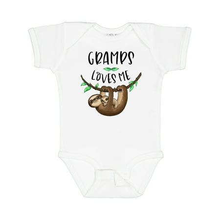 

Inktastic Gramps Loves Me Cute Sloth and Baby Gift Baby Boy or Baby Girl Bodysuit