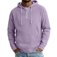 thumbnail image 2 of Aobny Pocket Tshirts Plain Corduroy Mens T-Shirts Hooded Big & Tall Long Sleeve Mens Work Shirts,Purple,M, 2 of 9