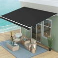 thumbnail image 3 of Barara King Patio Awning Sunshade Shelter,Patio Retractable Sun Shade,16'x10' Electric Retractable Awning Sunshade Shelter with Remote Controller & Crank Handle, Black, 3 of 11