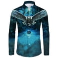 thumbnail image 1 of Camisa de manga larga con estampado de mariposa y animé estampado de búho en 3D ropa de calle de manga larga para hombre top informal de manga larga para exteriores, 1 of 6
