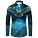 thumbnail image 1 of Camisa de manga larga con estampado de mariposa y animé estampado de búho en 3D ropa de calle de manga larga para hombre top informal de manga larga para exteriores, 1 of 6
