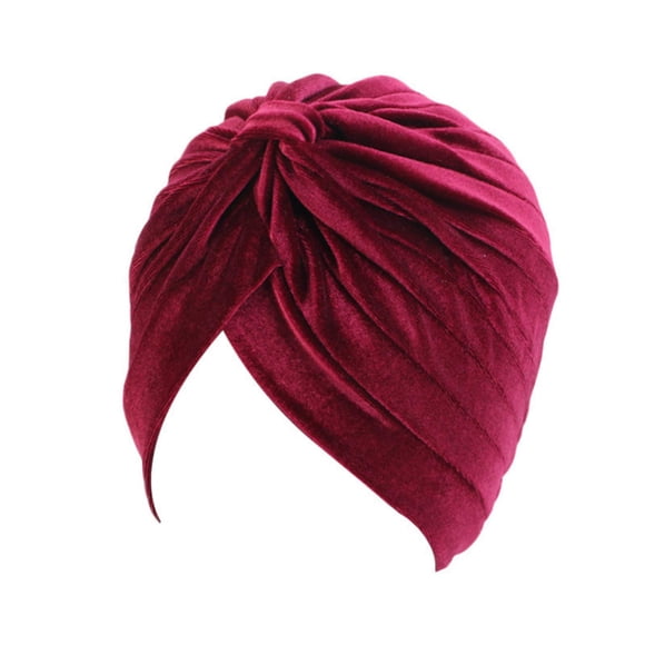 Qhome Luxury Soft Velvet Turban Velour Hair Cover Headwrap Hijab Hat