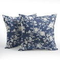 thumbnail image 2 of Vintage Floral Pillow Covers 20x20 Inch Set of 2 Rustic Navy Blue and White Outdoor Decorative Throw Pillows Chinoiserie Flower Toile Pillowcases Cushion Covers for Couch Home Decor, 2 of 6