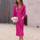 thumbnail image 2 of Gibobby Vestidos de fiesta largos elegantes Vestido de noche elegante halter de encaje satinado de alta para mujer(Rosa caliente,XL), 2 of 5