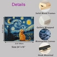 thumbnail image 3 of JANS.NO1 Van Gogh Starry Night With JANS.NO1 Cats Canvas Wall ,Night Starry Pictures Paintings Wall Decor, Animal Cats JANS.NO1 works for Bedroom Living Room Wall Decor, 3 of 7