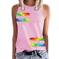 thumbnail image 2 of Tittly Vest for Women Tank Tops Tank Tops For Women Crew Neck Sleeveless Tie Dye Shirt Casual Summer Solid Color Vest Tops for Women Womens Tops Pink L, 2 of 4