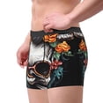thumbnail image 2 of Yiaed Flower Horn Skull A Print Men's Soft Cotton Boxer Shorts Breathable Boxers Underwear Moisture-Wicking Underwear Stretch Boxer Briefs for Man-X-Large, 2 of 5