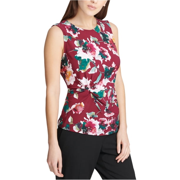 DKNY Side-Knot Shell Cabernet Floral S brnoverflw , Púrpura, Pequeño