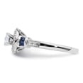 thumbnail image 3 of 14k White Gold 1/2 carat Lab Grown Diamond VS/SI+ G+ and Created Sapphire Complete Round Halo Engagement Ring, 3 of 7