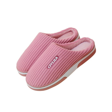 

Lacyhop Womens Fuzzy Slipper Fluffy House Shoes Winter Warm Plush Slippers Bedroom Casual Home Shoe Non-slip Slip On Pink 7-7.5