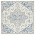 thumbnail image 2 of Safavieh Micro-Loop Braylon Floral Area Rug, Ivory/Navy, 5' x 5' Square, 2 of 14