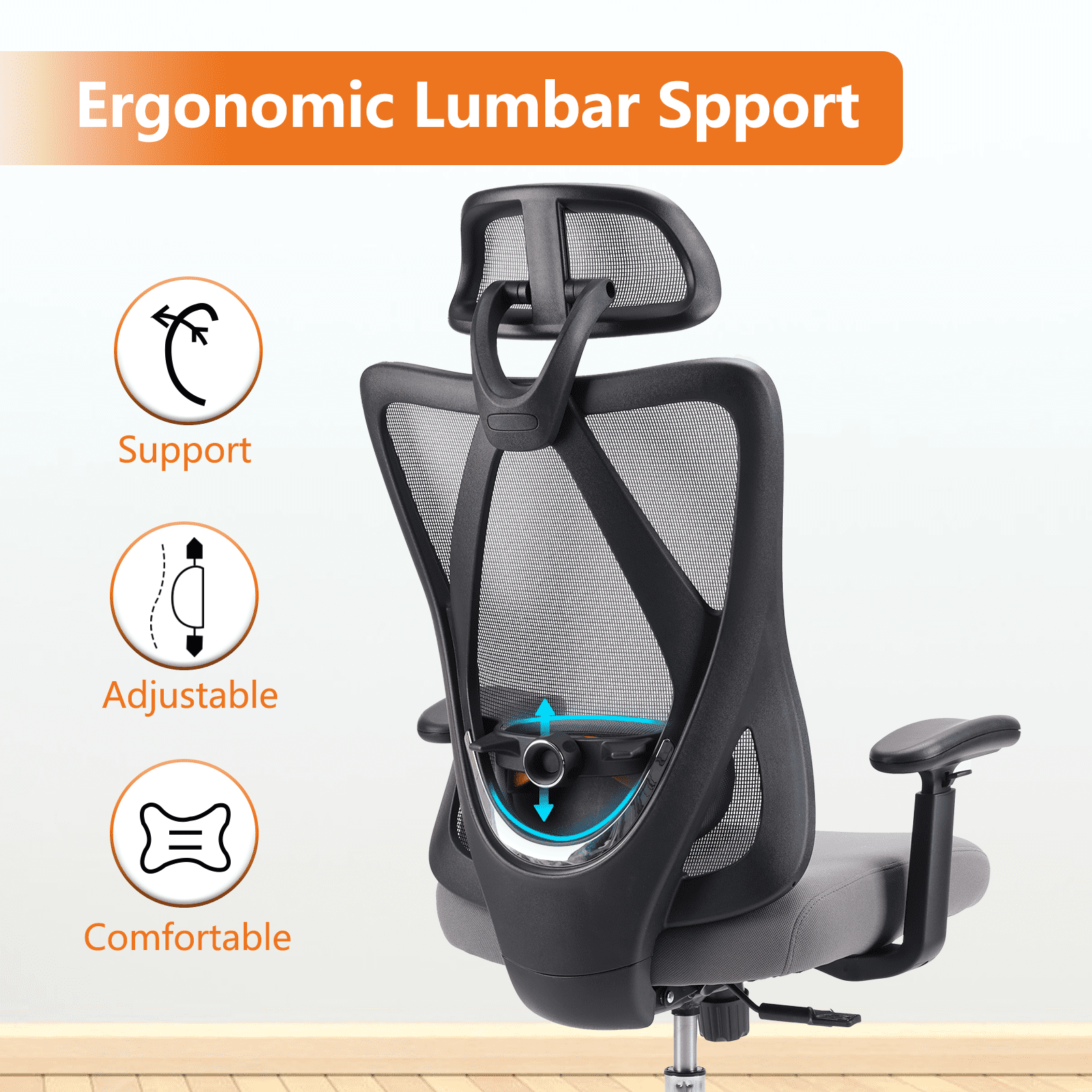 MAYEERTY Tall Office Chair for Standing Desk with Adjustable Foot Ring,Counter Height Office Chairs