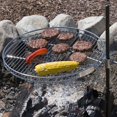 thumbnail image 1 of Campfire 1030 Campfire Grill Pioneer Extended Arm Style; 18 Inch Diameter Round Grilling Rack; With Grilling Rack/ 2 L-Shaped Screws/Two-Piece Stake/Hot Pad And Glove/ Carrying Bag, 1 of 5