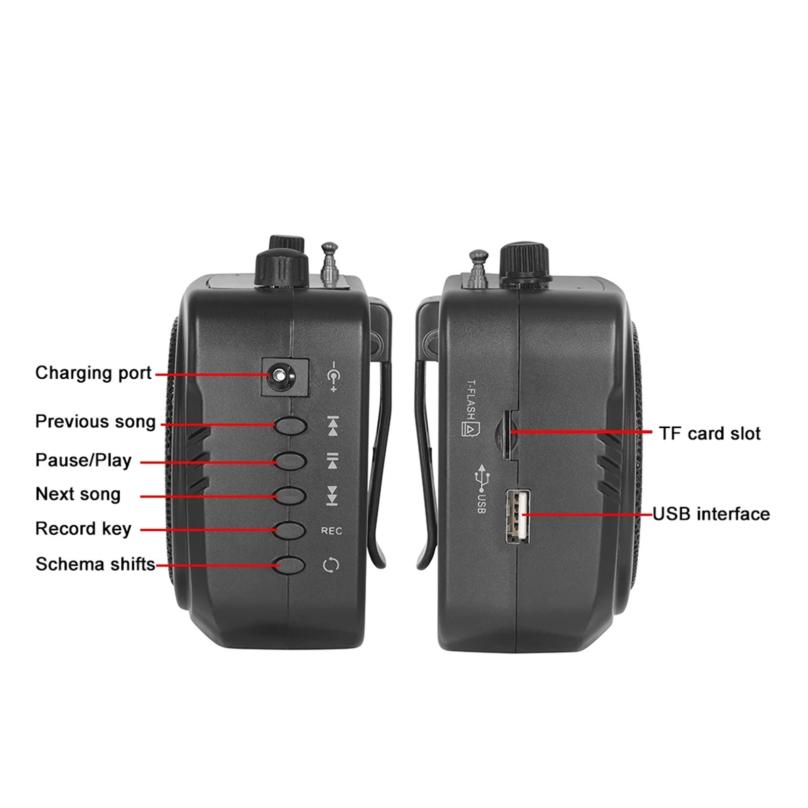 Voice Amplifier UHF Wireless Microphone Speaker Portable Teaching Lecture Tour Guide ,Powerful&Original Sound