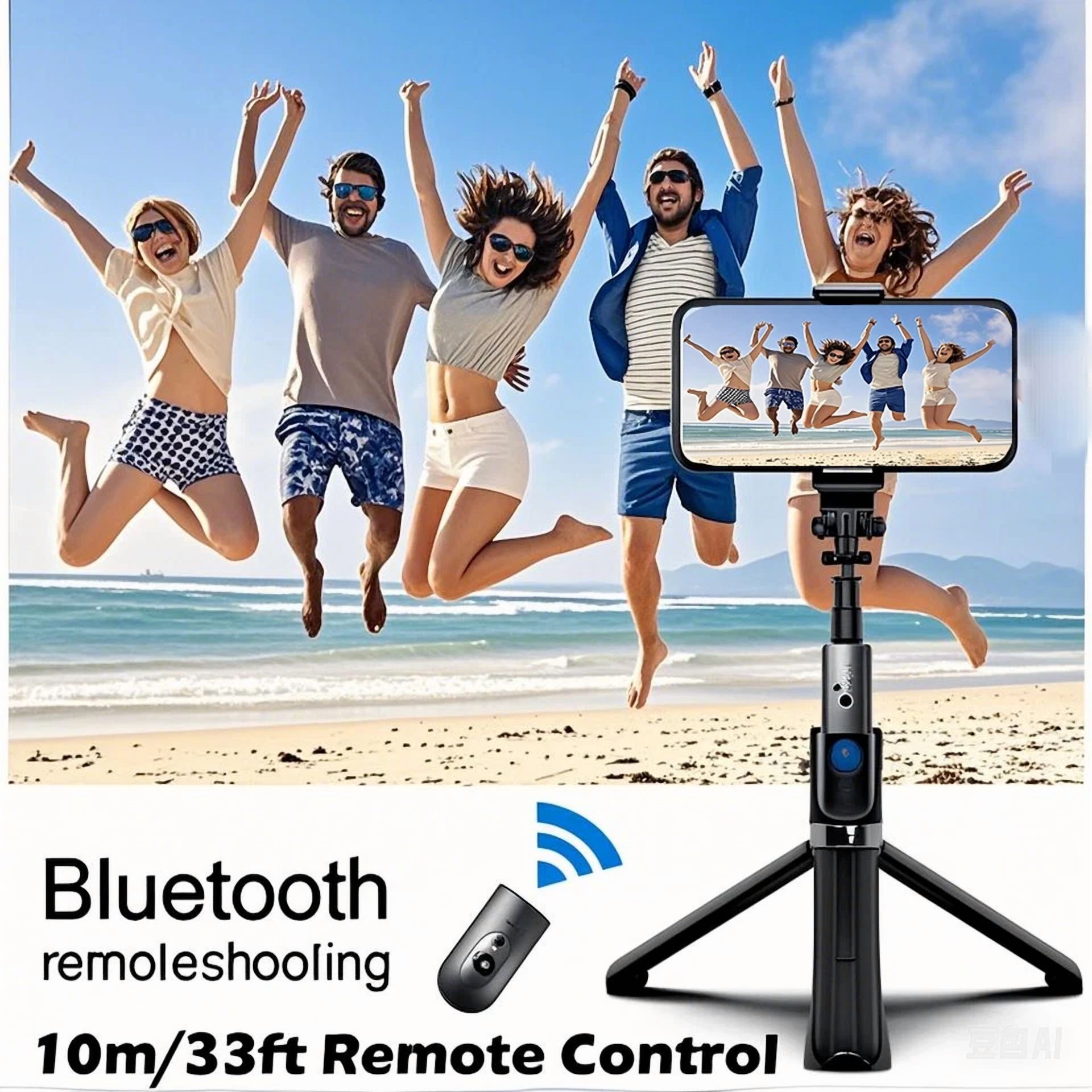 BUTTERFLY- 40" Bluetooth Selfie Stick - Portable Live Stream & Travelers For All Phones