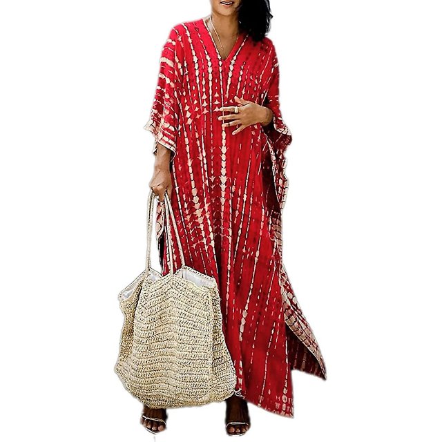 Robe de Plage Imprimée pour Femmes à Manches Courtes Grande Taille