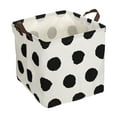 thumbnail image 6 of Unique Bargains 1 Pc 30L Foldable Square Laundry Basket for Laundry Room 12.60"x12.60"x12.60" Black White Polka Dots, 6 of 6