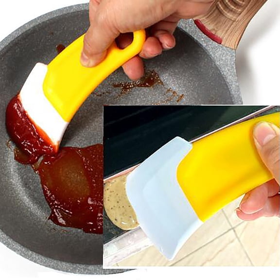 Pan Scraper TASTAN Heat-Resistant Non-Stick Pan Scraper - Flexible Cookware Cleaning Tool, Food-Safe Silicone Blade, Effortless Burnt Residue Removal Spatula, Cookware Cleaner, Green