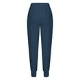 thumbnail image 6 of Hueook Wide Leg Womens Pants Casual Sweatpants Women's Solid Color Casual Drawrope Plus Size Pants Running Fitness Leg Sweatpants Navy 3X, 6 of 7