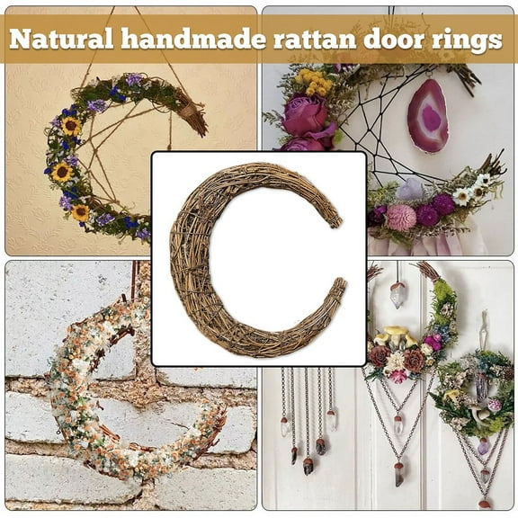Yongcuo 1PC Handcrafted Natural Grapevine Wreaths for Home Decor, Rustic Twig Wreaths, Ideal for DIY Projects, Seasonal Decorations 15CM