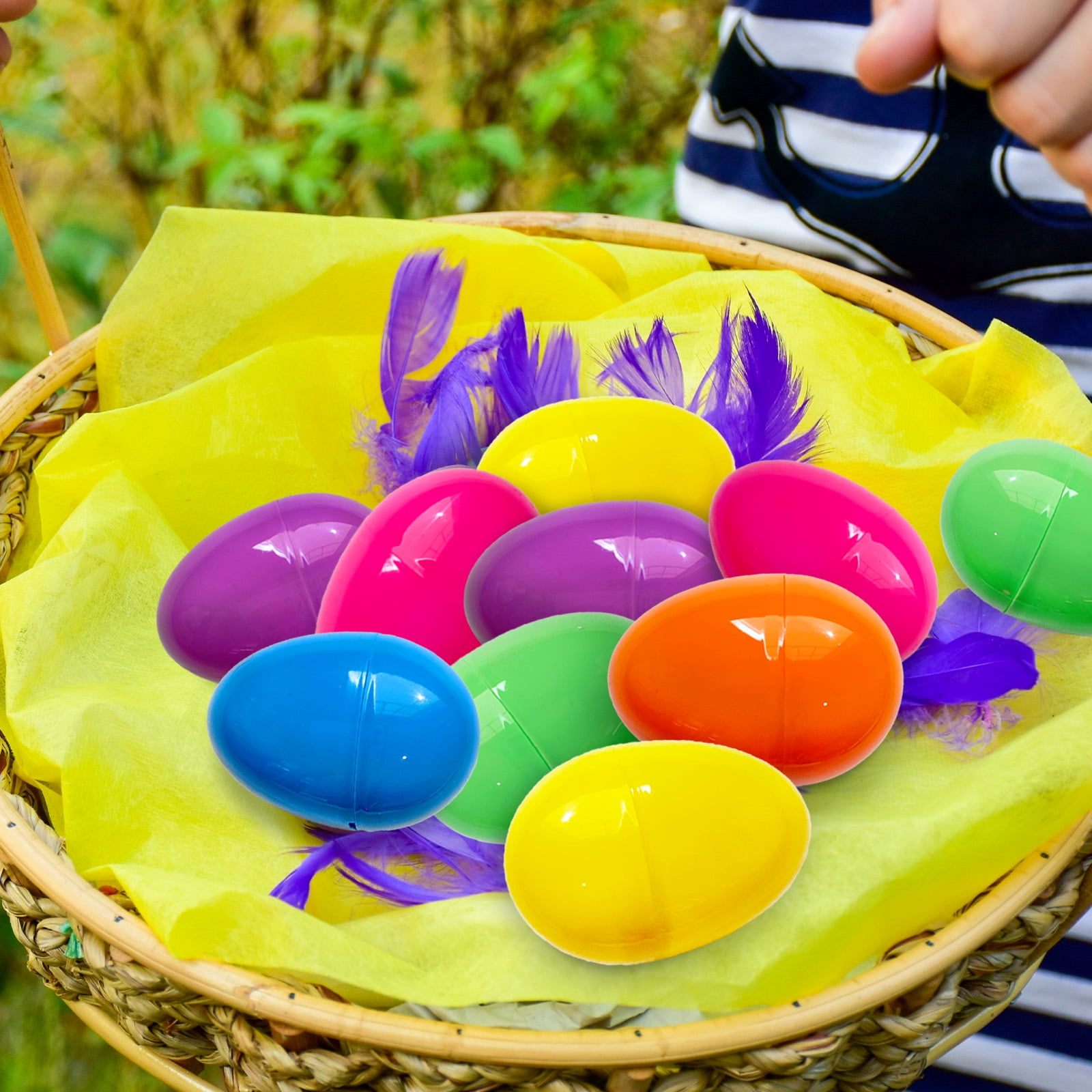 50 Pcs Easter Eggs, 2.25" Plastic Easter Eggs for Easter Hunt,Easter Themed, Decorations, Basket Stuffers Fillers