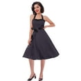 thumbnail image 5 of IBTOM CASTLE Women's Vintage Polka Dot Dress 1950s Halter Retro Cocktail Prom Dress Rockabilly Wedding 50's 60's Party Dress M Black, 5 of 8