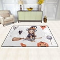 thumbnail image 2 of Dreamtimes Halloween Pumpkin Witch Area Rug, 36"x24" Bat Ghost Candy Non-Slip Washable Indoor Door Mat, Absorbent Floor Mat for Bedroom Kitchen Entryway Bathroom, 2 of 7