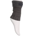 thumbnail image 2 of Poignets de Bottes d'Hiver pour Femmes avec Pièce Florale - Gris, 2 of 2