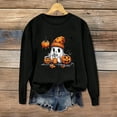 thumbnail image 2 of Towmus Halloween Sweatshirts for Women Funny Pumpkin Sweater Cute Print Coffee Graphic Pullover Shirts Crewneck Long Sleeve Shirts Tops, 2 of 4
