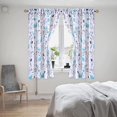 thumbnail image 4 of Teal Flower Kithchen Curtains, Teal Gray Floral Rod Pocket Window Treatment Tier Pair for Kitchen Bathroom RV Basement Laundry, Set 2, 26 Inch Wide 36 Inch Long, 4 of 6