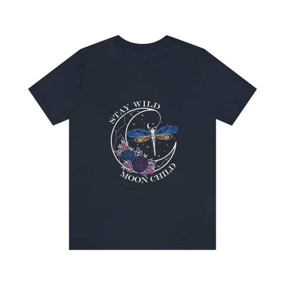 Bella Canva 3001 TShirt, Stay Wild Moon Child Dragonfly Graphic TShirt