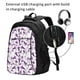 thumbnail image 2 of Easygdp Violets Flowers Mochila para Laptop de Viaje con Puerto USB, Mochila para Laptop con Puerto de Carga USB para Mujeres y Hombres, 2 of 7