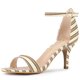 thumbnail image 1 of Sandalias De Tacón De Aguja Con Correa De Tobillo A Rayas Para Mujer Marrón 38 EU, 1 of 7