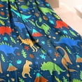 thumbnail image 3 of DarkBlue Dinosaurs Pattern Blanket,Comfortable Soft Flannel Throw Blanket,All Season,Warm Lightweight Blankets for Sofa Bed Couch Living Room Chair,30"x40", 3 of 4