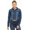 thumbnail image 2 of Notus Fashion Women’s Premium Button-Down Denim Jacket - Elegant Comfort Soft, Stylish, and Versatile Long Sleeve Jean Jacket Mid Blue L, 2 of 7