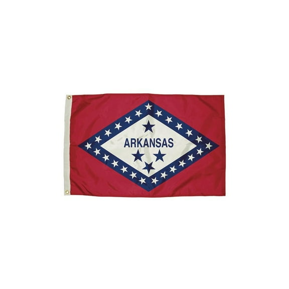 3x5' Nylon Arkansas Flag Heading & Grommets