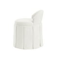 thumbnail image 4 of Rustic Manor Merle Rectangular Linen Slipcover Plywood Vanity Stool, Cream White, 4 of 8