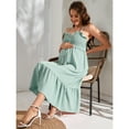 thumbnail image 3 of Women's Maternity Dress Summer Sleeveless Smocked Casual Spaghetti Strap Flowy Maxi Dress, 3 of 5